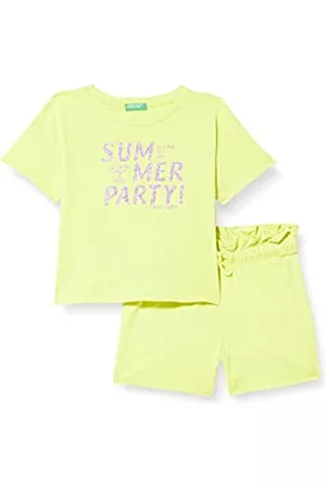 Benetton Mädchen Shorts - Mädchen Comp(t-shirt+short) 3096ck004 Hose, Verde 28m, 170 EU