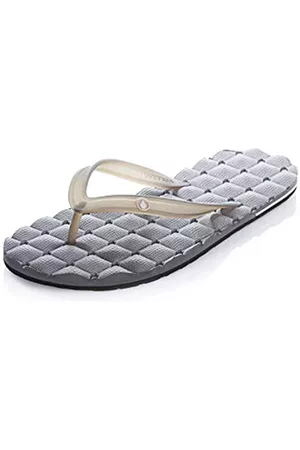 Volcom Herren Flip Flops - Herren-Flip-Flop-Sandalen mit Gummiriemen, Grau (schwarz grau), 42 EU