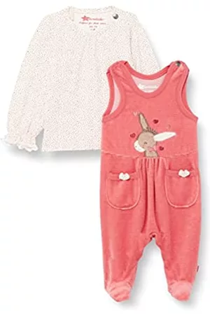 Sterntaler Baby Outfit Sets - Baby Mädchen Strampler Strampler-Set Nicki Emmily - Strampler Baby - aus Nicki Kord mit Esel Applikation - hellrot, 44