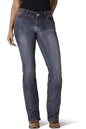 Wrangler Damen Bootcut Jeans - Damen Mid Rise Boot Cut Jeans, Mittlere Wäsche, 9W x 34L