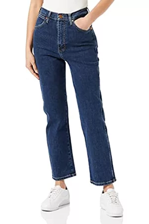Wrangler Damen Cropped Jeans - Damen WILD West Jeans, Dunkelblau (Canyon Lake), 31W / 34L