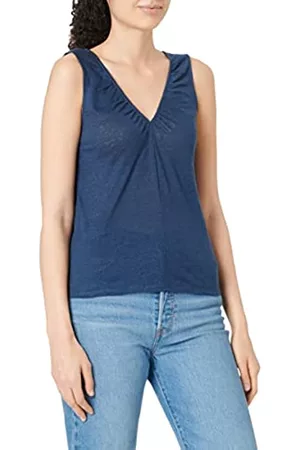 Mexx Damen Shirts - Damen Top, Blau (Black Iris 193921), Large (Herstellergröße: L)