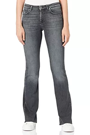 ONLY Damen Bootcut Jeans - Women's ONLBLUSH HW Slit Flared DNM REA109 TLL Jeans, Black Denim, M/36