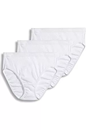 Jockey Unterwäsche ohne Gummibund - Women's Underwear Elance Breathe French Cut - 3 Pack, White, 7