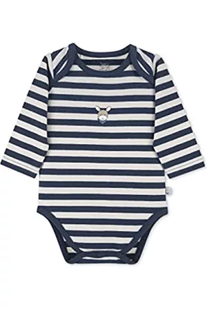Sterntaler Baby Outfit Sets - Kleinkind Jungen Baby Body GOTS Langarm Body Emmi - Body Baby - aus geringeltem Jersey mit Esel Stickerei - marine, 80