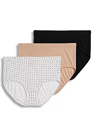 Jockey Damen Slips - Women's Underwear Elance Breathe Brief - 3 Pack, Light/Simple Dot/Black, 7