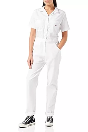Dickies Damen Anzüge mit kurzer Hose - Damen Flex Temp-iQ Short Sleeve Coveralls Arbeitsanzug, weiß, Mittel