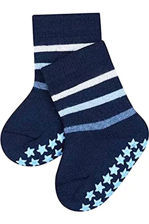 Falke Hausschuhe - Unisex Baby Hausschuhe Multi Stripe, Baumwolle, 1 Paar, Blau (Marine 6120), 62-68
