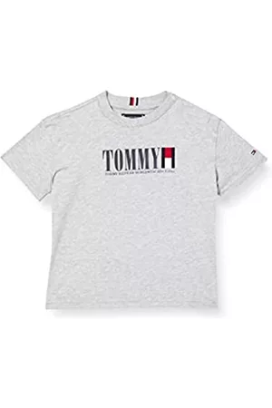 Tommy Hilfiger Jungen T-Shirts - Jungen Tommy Graphic Tee S/S T-Shirts, Light Grey Heather, 14 Jahre
