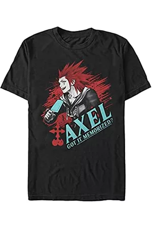 Disney T-Shirts - Classics Unisex Kingdom Hearts-Solo Axel Organic Short Sleeve T-Shirt, Black, XL