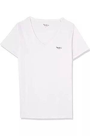 Pepe Jeans Damen Shirts - Damen T-Shirt Corine, Weiß (White), M