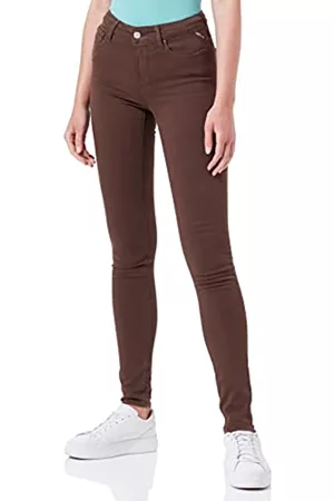 Replay Damen Stretch Jeans - Damen Luzien Hyperflex Colour Xlite Jeans, 764 Dark Brown, 30W / 28L