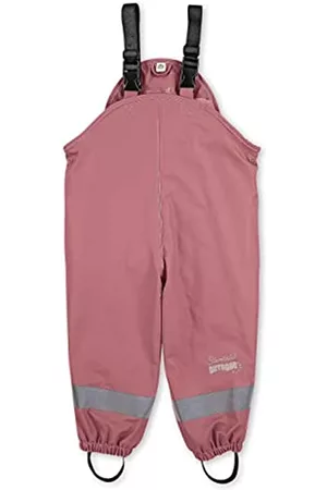 Sterntaler Regenbekleidung - Kleinkind Unisex Regenhose Kinder Träger Regenträgerhose gefüttert - Wasserdicht mit Druckknopf und verschweißten Nähten - rosa, 80