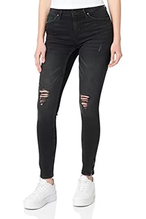 ONLY Damen Cropped Jeans - Women's ONLKENDELL REG ANK DNM BJ9508 Jeans, Black Denim, 25/34