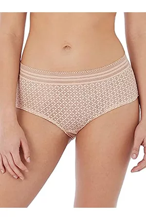 Freya Damen Boxershorts ohne Gummibund - Damen Viva Lace Hipster Short Slips fr Jungen, Spitze Natur Beige, Medium