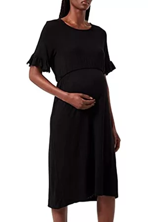 Noppies Maternity Damen Dress Short Sleeve Leon Kleid, Black-P090, XL