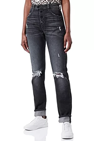 Replay Damen Cropped Jeans - Damen Rajna Jeans, Grau (097 Dark Grey), 27W / 28L