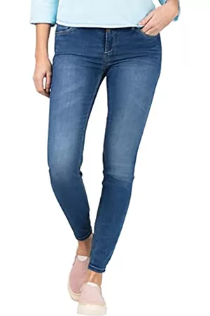 Timezone Damen Cropped Jeans - Damen Tight AleenaTZ Jeans, Blue Denim wash, 25/28