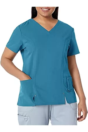 Dickies Damen Shirts - Damen Xtreme Stretch V-Ausschnitt Scrubs Shirt - Grün - Mittel