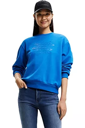Desigual Damen Strickpullover - Women's AZULELECTRIC Mambo 5063 Azul Electric Sweater, Blue, XXL
