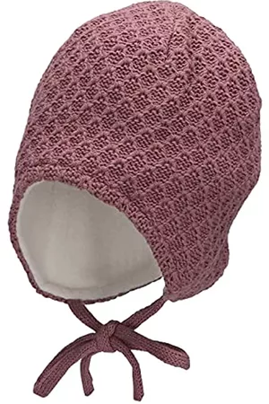 Sterntaler Baby Mützen - Baby Mädchen Strickmütze Baby GOTS Strickmütze Bindebändern Mütze - Baby Strickmütze - aus Baumwolle mit Bindeband - lila, 43