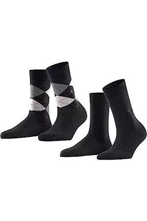 Burlington Damen Socken & Strümpfe - Damen Socken Everyday 2-Pack, Baumwolle, 2 Paar, Grau (Anthracite Melange 3081), 36-41