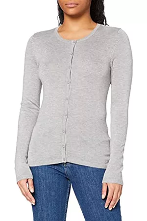 Ichi Damen Strickpullover - Damen Pullover Mafa CA2, Grau (Grey Melange 10020), 38 (Herstellergröße: M)