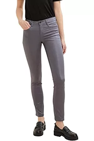 TOM TAILOR Damen Slim Jeans - Damen 1034226 Alexa Slim Jeans Coated, 15417 - Evident Anthracite, 29W / 32L