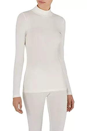 Emporio Armani Damen Shirts - Underwear Women's Turtelneck Essential Studs Logo T-Shirt, Off White, S