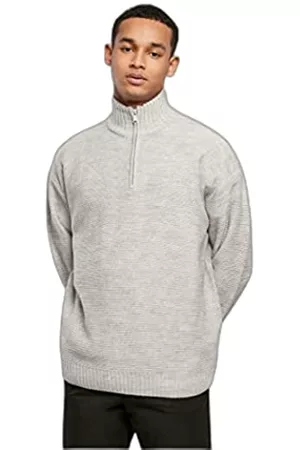 Urban classics Herren Sweatshirts - Men's Knit Troyer Sweatshirt, lightgrey, L