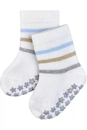 Falke Damen Schuhe mit Noppen - Unisex Baby Hausschuh-Socken Multi Stripe B HP Baumwolle rutschhemmende Noppen 1 Paar, Weiß (Off-White 2040), 62-68