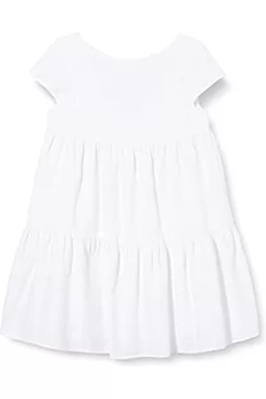 Benetton Mädchen Kleider - Mädchen Vestito 4be7cv004 Kleid, Bianco 101, 130 EU