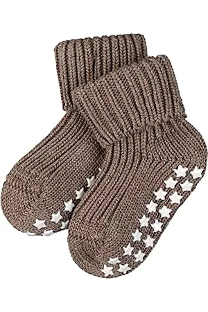 Falke Damen Schuhe mit Noppen - Unisex Baby Hausschuh-Socken Catspads Cotton B HP Baumwolle rutschhemmende Noppen 1 Paar, Braun (Pebble 5810), 62-68