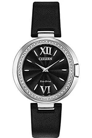 Citizen EX1500-01E Capella Damen-Armbanduhr, schwarzes Zifferblatt, Diamant