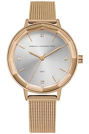 French Connection Damen Uhren - Damen Analog Quarz Uhr mit Edelstahl Armband FC1318RGM