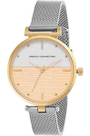 French Connection Analoge Armbanduhr für Damen, FCN00030A, silber