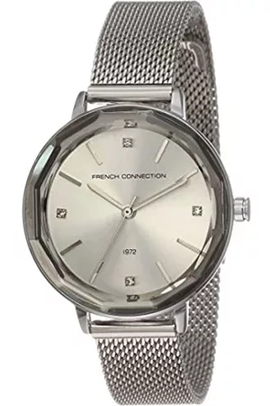 French Connection Damen Uhren - Damen Analog Quarz Uhr mit Edelstahl Armband FC1318SM
