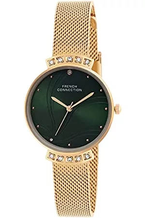 French Connection Damen Uhren - Analoge Armbanduhr für Damen, FCN00032C, gold