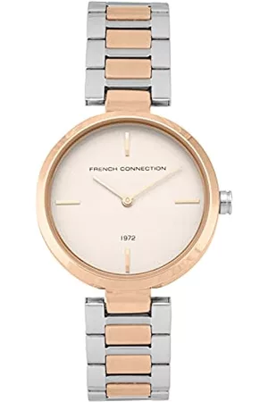 French Connection Damen Uhren - Damen Analog Quarz Uhr mit Edelstahl Armband FC138SRGM