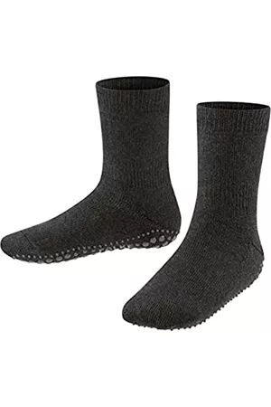 Falke Hausschuhe - Unisex Kinder Hausschuh-Socken Catspads, Baumwolle, 1 Paar, Grau (Asphalt Melange 3180), 27-30