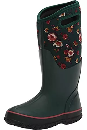 Bogs Damen Gummistiefel - Damen Klassisch hoch Gummistiefel, Malerischer Druck – Smaragd, 40 EU