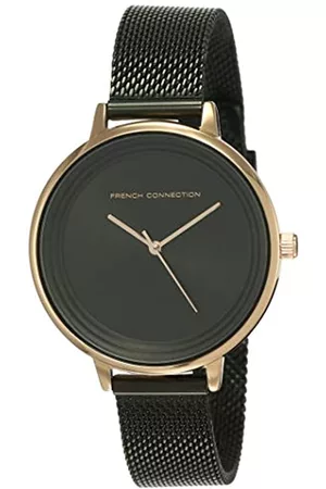 French Connection Analoge Damen-Armbanduhr, schwarzes Zifferblatt, FCN0001D, schwarz