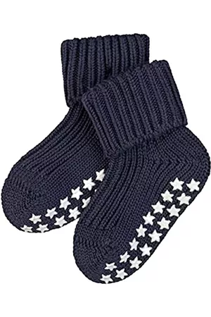 Falke Damen Schuhe mit Noppen - Unisex Baby Hausschuh-Socken Catspads Cotton B HP Baumwolle rutschhemmende Noppen 1 Paar, Blau (Dark Marine 6170), 74-80