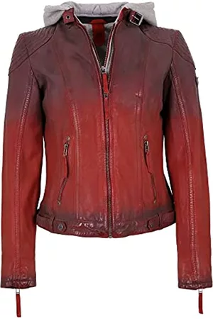 Gipsy Damen Trenchcoats mit Kapuze - Cascha LAMOV Bikerjacke mit abnehmbarer Kapuze, Farbe:bio red, Größe:XL