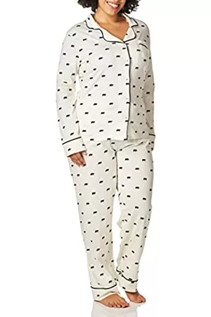 Hatley Damen Schlafanzüge - Little Blue House by Damen Long Sleeve Pajama Sets Zweiteiliger Schlafanzug, Weiß (Black Bear 100), Small