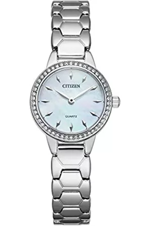 Citizen Quarz-Damen-Armbanduhr, Edelstahl, Kristall, Silberfarben, Kleid/formell