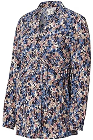 ESPRIT Damen Langarm Blusen - Damen Blouse Nursing Long Sleeve Allover Print Bluse, Blue-300, 38