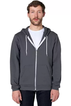 American Apparel Sweatshirts - Unisex-Erwachsene Flex Fleece Long Sleeve Zip Hoodie, F497w Kapuzenpullover, Asphalt, X-Small
