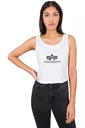 Alpha Industries Damen Shirts - Damen Basic Tank Wmn T-Shirt, White, L