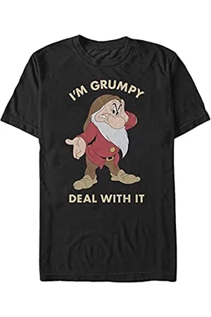 Disney T-Shirts - Unisex Snow White-Grumpy Deal Organic Short Sleeve T-Shirt, Black, L
